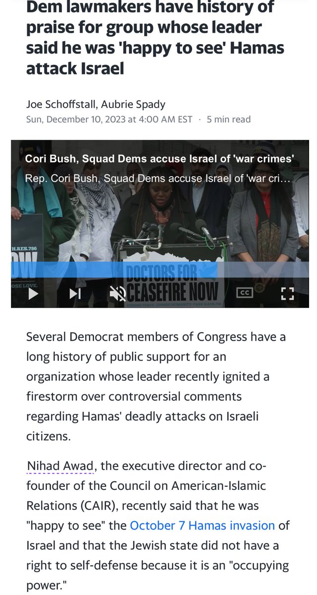 Fire Jamaal Bowman (@firerepbowman) on Twitter photo Will <a href="/RepBowman/">Congressman Jamaal Bowman</a> condemn the statements by the Executive Director of <a href="/CAIRNational/">CAIR National</a> celebrating the attack on 10/7, stating that Israeli land somehow belongs to Palestinians, and asserting that Israel has no right to defend itself?
news.yahoo.com/dem-lawmakers-… Will <a href="/RepBowman/">Congressman Jamaal Bowman</a> condemn the statements by the Executive Director of <a href="/CAIRNational/">CAIR National</a> celebrating the attack on 10/7, stating that Israeli land somehow belongs to Palestinians, and asserting that Israel has no right to defend itself?
news.yahoo.com/dem-lawmakers-…