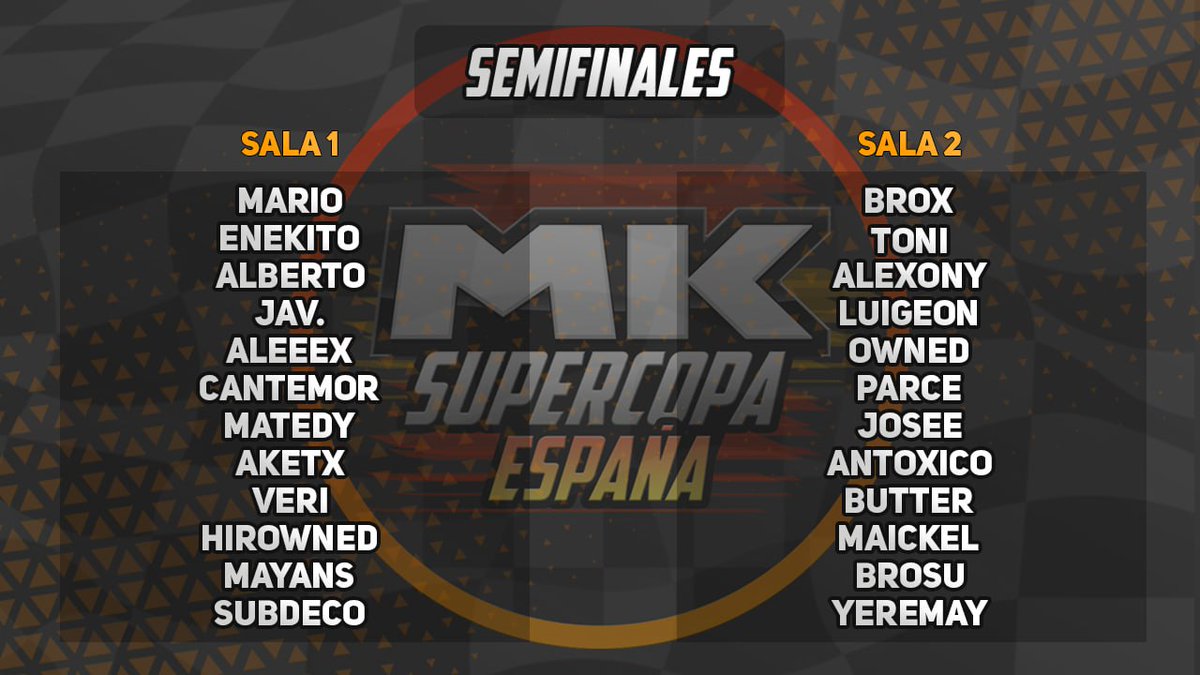 MKSuperCopa's tweet image. Hoy a las 20:00 CET las Semifianles de la Super Copa!!!!
Serán casteadas por @Jonista03 aquí su canal de twitch: twitch.tv/jonista03?sr=a