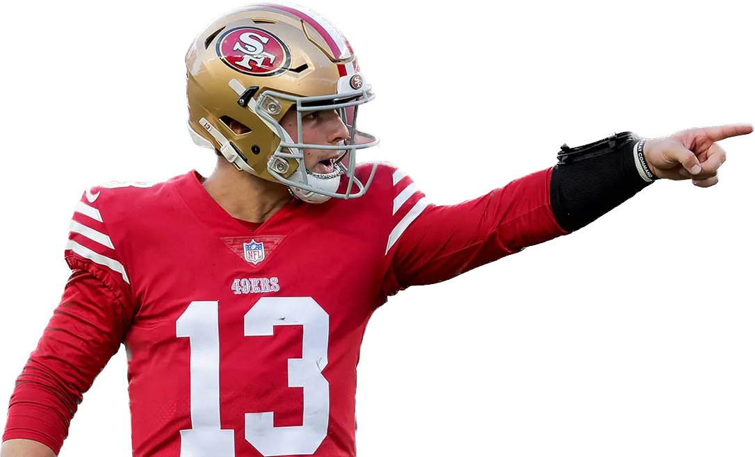 PlayerProps's tweet image. Brock Purdy #PlayerProps Odds #Week14 🚨#PropOdds #Fantasyfootball

#BestOdds 🏈 #49ers

Passing Yards: 258.5 #DraftKings 
Passing TDs: 1.5 #Fanduel 
Rushing Yards: 7.5 #Caesars 
Anytime TD: 600 #Caesars 
First TD: +2200 #Fanduel 

✅Purdy's Lines: playertotals.com