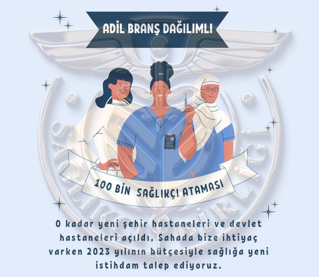 Sağlığa 100 BİN ATAMA
<a href="/drfahrettinkoca/">Dr. Fahrettin Koca</a>
<a href="/saglikbakanligi/">T.C. Sağlık Bakanlığı</a>
<a href="/RTErdogan/">Recep Tayyip Erdoğan</a>
<a href="/memetsimsek/">Mehmet Simsek</a> 
#MaliyedenKocayaOnay