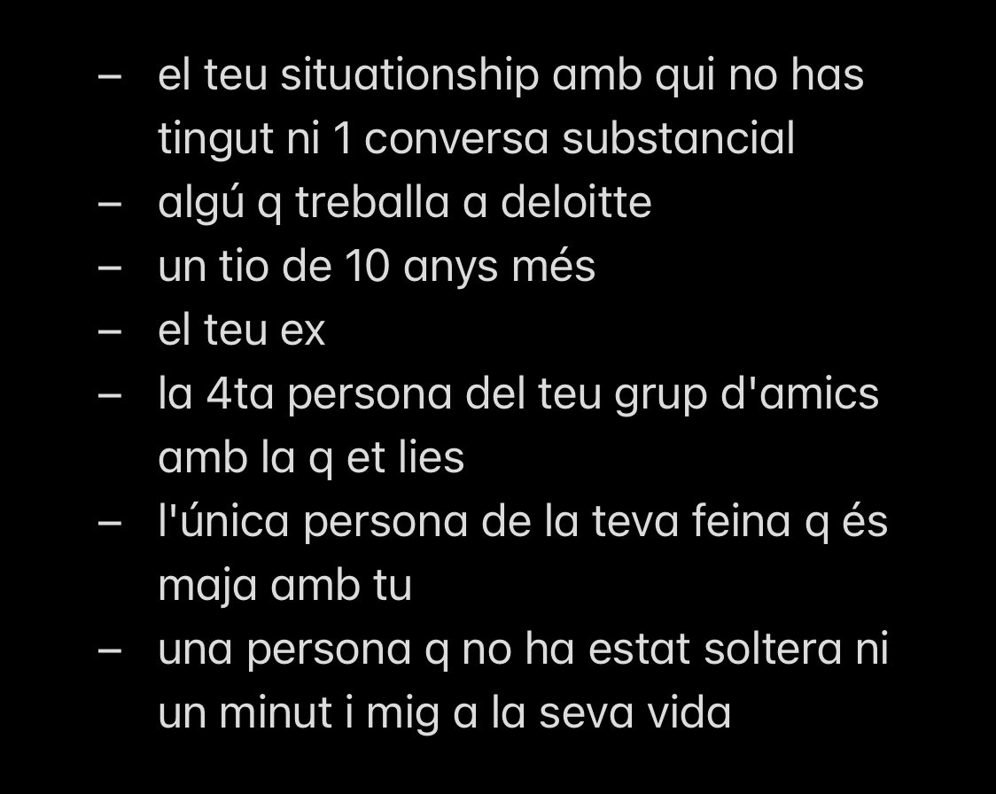 Okss si tens entre 20 i 25 anys aquí hi ha una llista de gent que *no* és l'amor d la teva vida