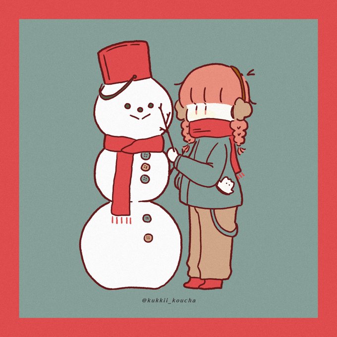 「赤マフラー 雪だるま」のTwitter画像/イラスト(新着)