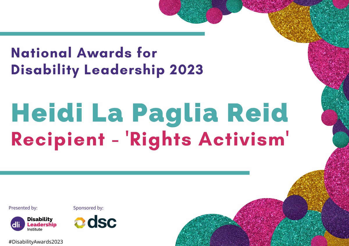 Heidi La Paglia Reid (@heidilapaglia) on Twitter photo While #IDPWD is usually a day I celebrate *other* disabled leaders, this #IDPWD I am so grateful to have been chosen as a recipient in the 2023 #NationalAwardsForDisabilityLeadership. Thank you so much to <a href="/DisabilityLead/">Disability Leadership Institute</a> and all others that have showed me support. While #IDPWD is usually a day I celebrate *other* disabled leaders, this #IDPWD I am so grateful to have been chosen as a recipient in the 2023 #NationalAwardsForDisabilityLeadership. Thank you so much to <a href="/DisabilityLead/">Disability Leadership Institute</a> and all others that have showed me support.