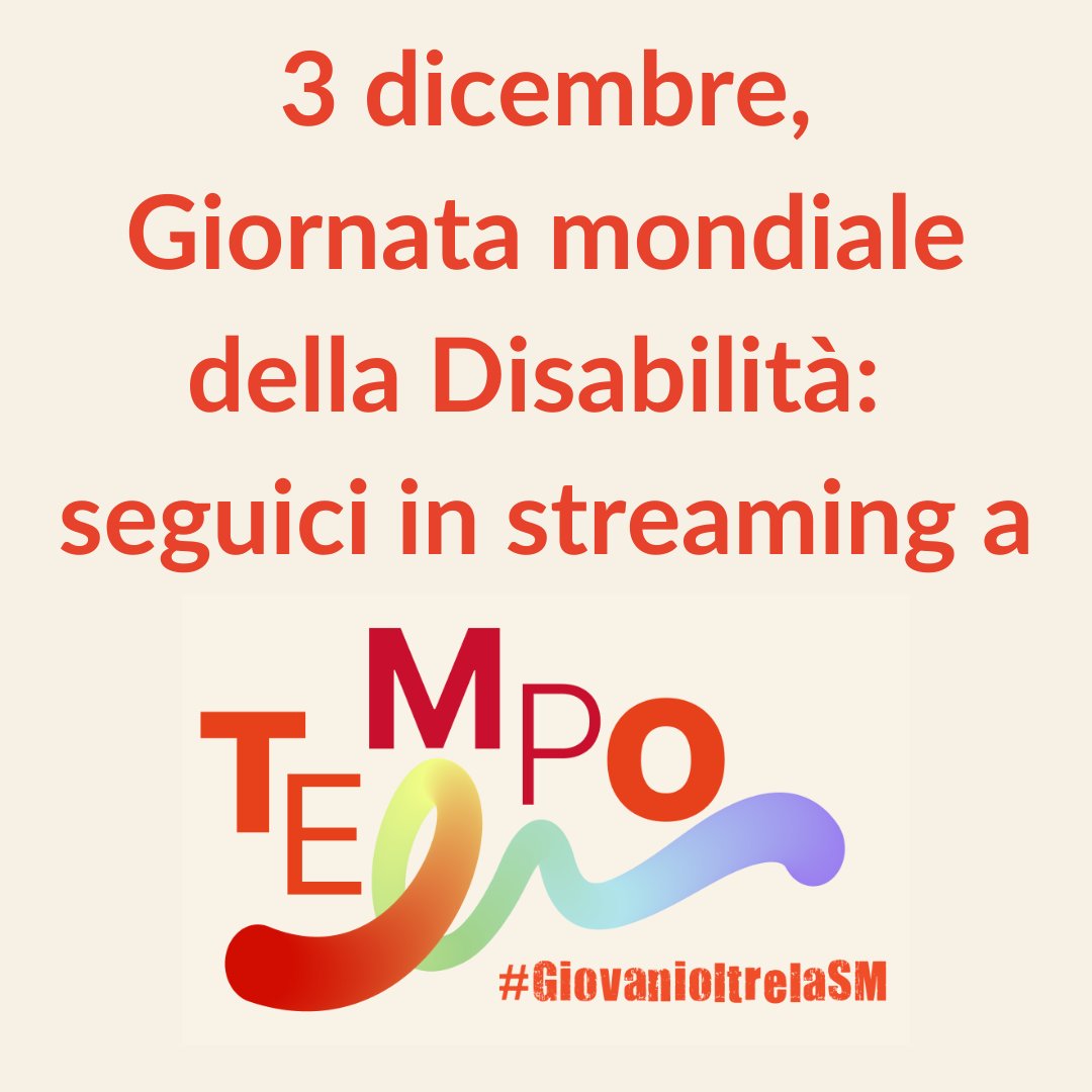 Oggi #3dicembre è la giornata Internazionale delle persone con #disabilità, e noi vi invitiamo a seguirci in streaming a #giovanioltrelasm con @bastrano e <a href="/donatacolumbro/">Donata Columbro 🧮</a>: 
📺 giovanioltrelasm.it