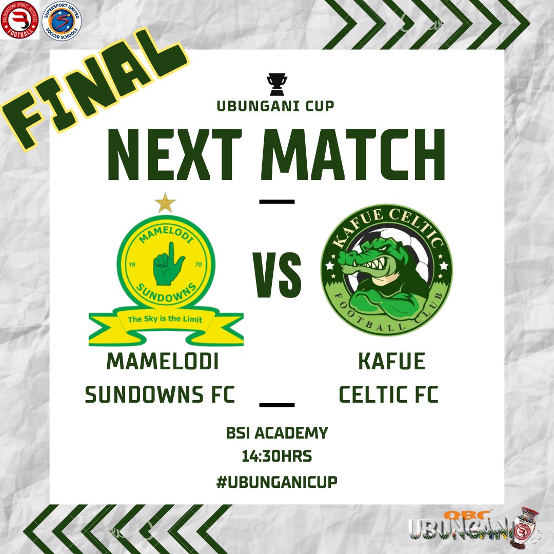 KafueCelticFC's tweet photo. NEXT MATCH!

THE UBUNGANI CUP FINAL!

WE TAKE ON MAMELODI SUNDOWNS FC.

#TheCrocs🐊
🇿🇲🌍🇿🇦⚽🐊 https://t.co/ijHb3G1aLa