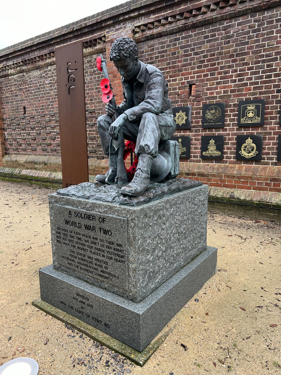 A Soldier of World War Two outside the D-Day Story in Southsea.