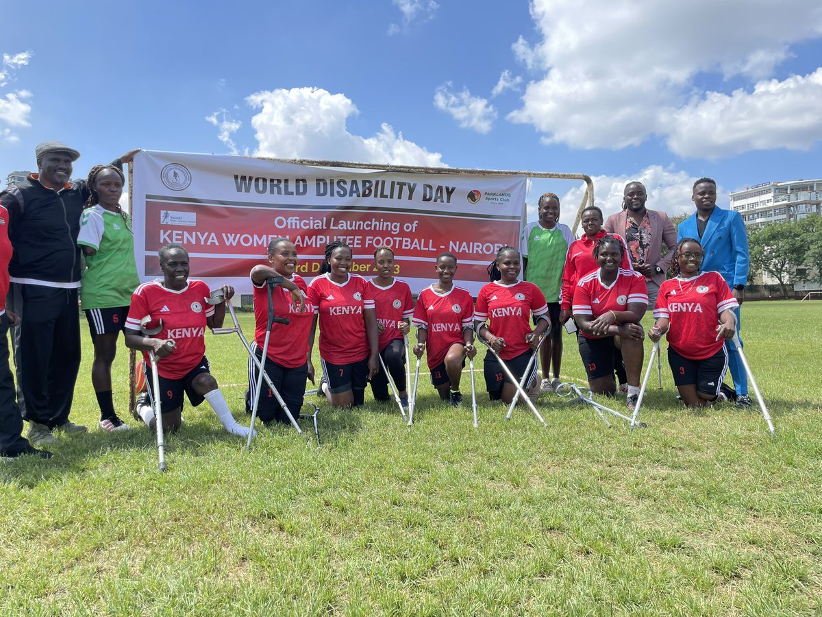 Launch of the first women amputee football team in Kenya!! Excited to be part of history on #WorldDisabilityDay2023! This is only but the beginning! 

Huge thanks to @Nedy_atieno9 for coming through; it means so much to us and the girls!

 #Amputeefootball #Wethe15