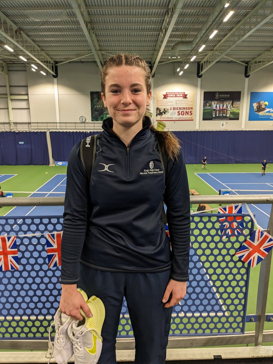 After a tough match it's 4 out 4 in the singles against Bradford Grammar with Tilly winning 6-4 in her match. Awesome play at the @the_LTA U16 National Tennis Finals by @KHSWarwick 🎾☃️