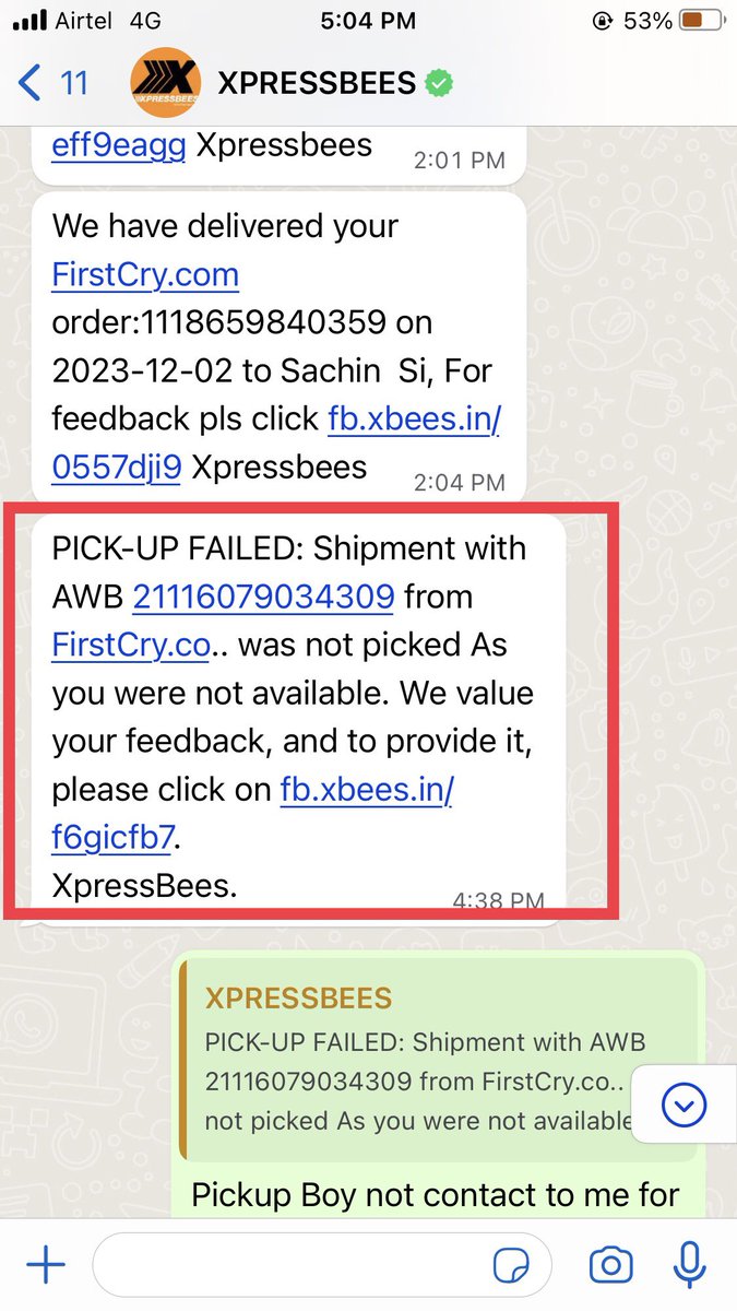 ImSachinn's tweet photo. @firstcryindia I’m very disappointed of your poor service because your pickup rider regularly cancel the pickup on own behalf and not attend the call. https://t.co/aFndYXMcO3