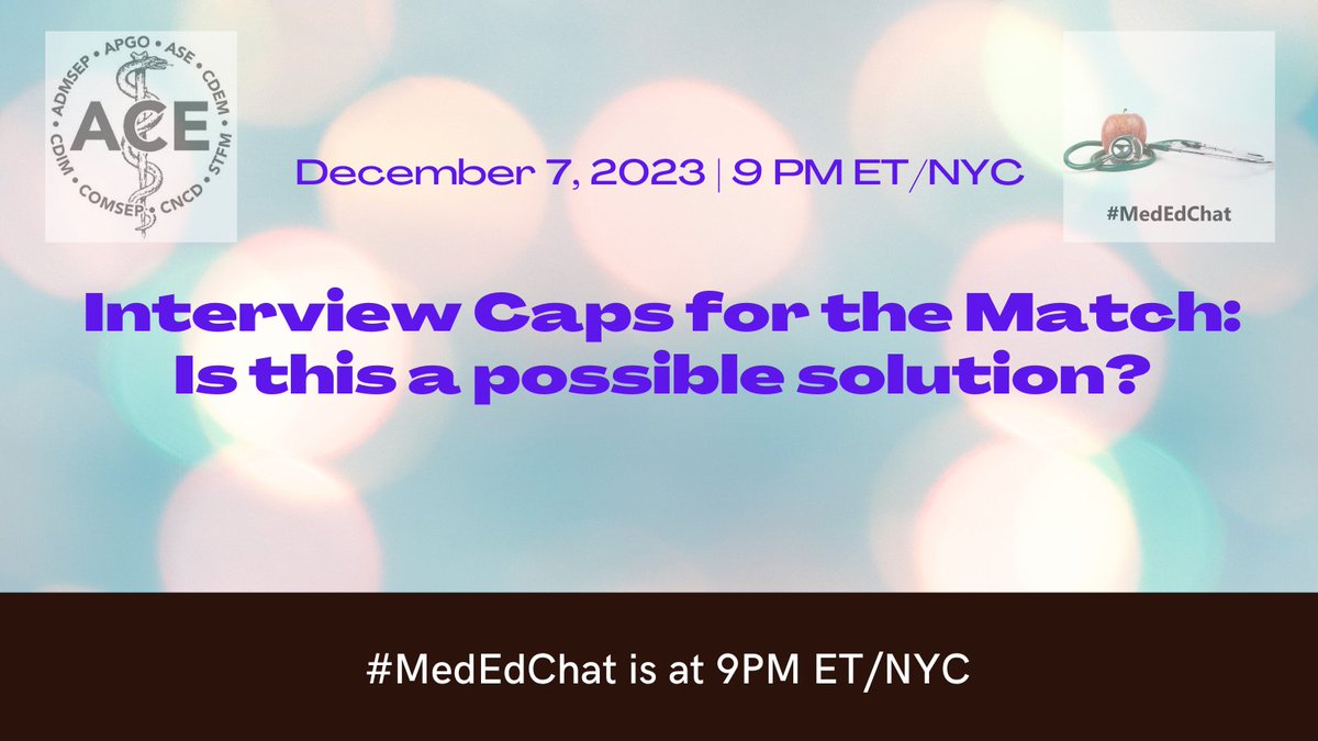 MedEdChat's tweet photo. #MedEdChat is talking about the Match this month! Can caps on interviewing stem the tide of the frenzy of applications? Some think yes...others say no.  What say you?

Join us Dec 7th at 9 PM ET/NYC to discuss!
#meded #hmichat #hmicommunity #medstudents @Maya_Michigan @jbcarmody https://t.co/HtRuWYRHxs