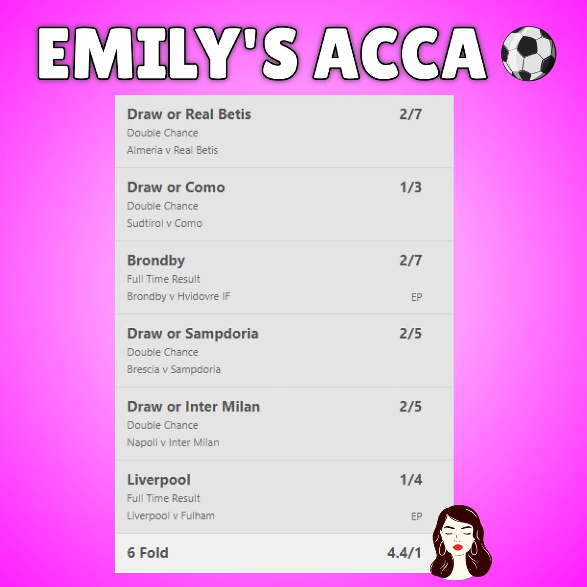 Emily’s Football Tips tweet media