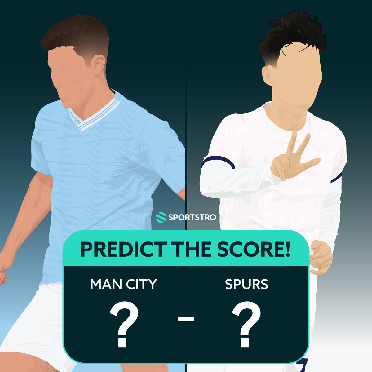 CAN YOU PREDICT THE SCORE!
Let me know your score prediction for 🔵 Man City 🔵 vs ⚪ Tottenham Hotspur ⚪

GET GUESSING!!

#Manchestercity #tottenhamhotspur #mancity #spurs
#mcfc #thfc #pepguardiola #angepostecoglou
#etihadstadium #MCITOT #scoreprediction