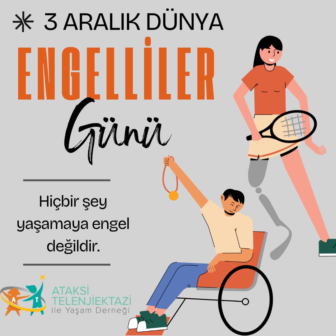 Engelli bireylerin hayatlarını kolaylaştırmak, toplumla bütünleşmelerini sağlamak, geleceğe umutla bakan bireyler olarak onların da toplumsal sorumluluk almalarına öncülük etmek, dayanışma ve yardımlaşma duygularımızın da güçlenmesini sağlayacaktır.
#3AralıkDünyaEngellilerGünü