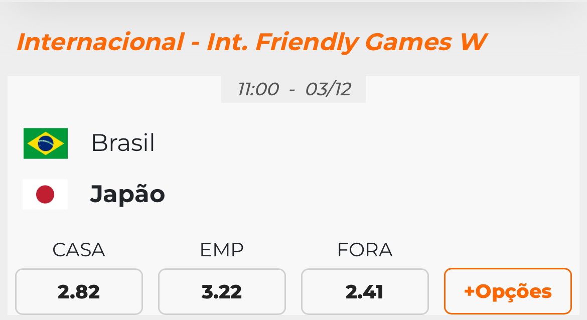 MADRUGOU GALERA AG 👀

VAMOS DE PALPITE PREMIADO RELÂMPAGO NO JOGO DAS MENINAS 🤑

OS 10 PRIMEIROS QUE ACERTAREM O PLACAR EXATO DE BRASIL X JAPÃO GANHAM R$ 30,00 DE BÔNUS!

Faça já sua aposta! mobile.apostaganha.bet/#/Evento/45800…

REGRAS 🚨
✅VÁLIDO 1 PALPITE POR CPF 
✅PALPITES VÁLIDOS ATÉ