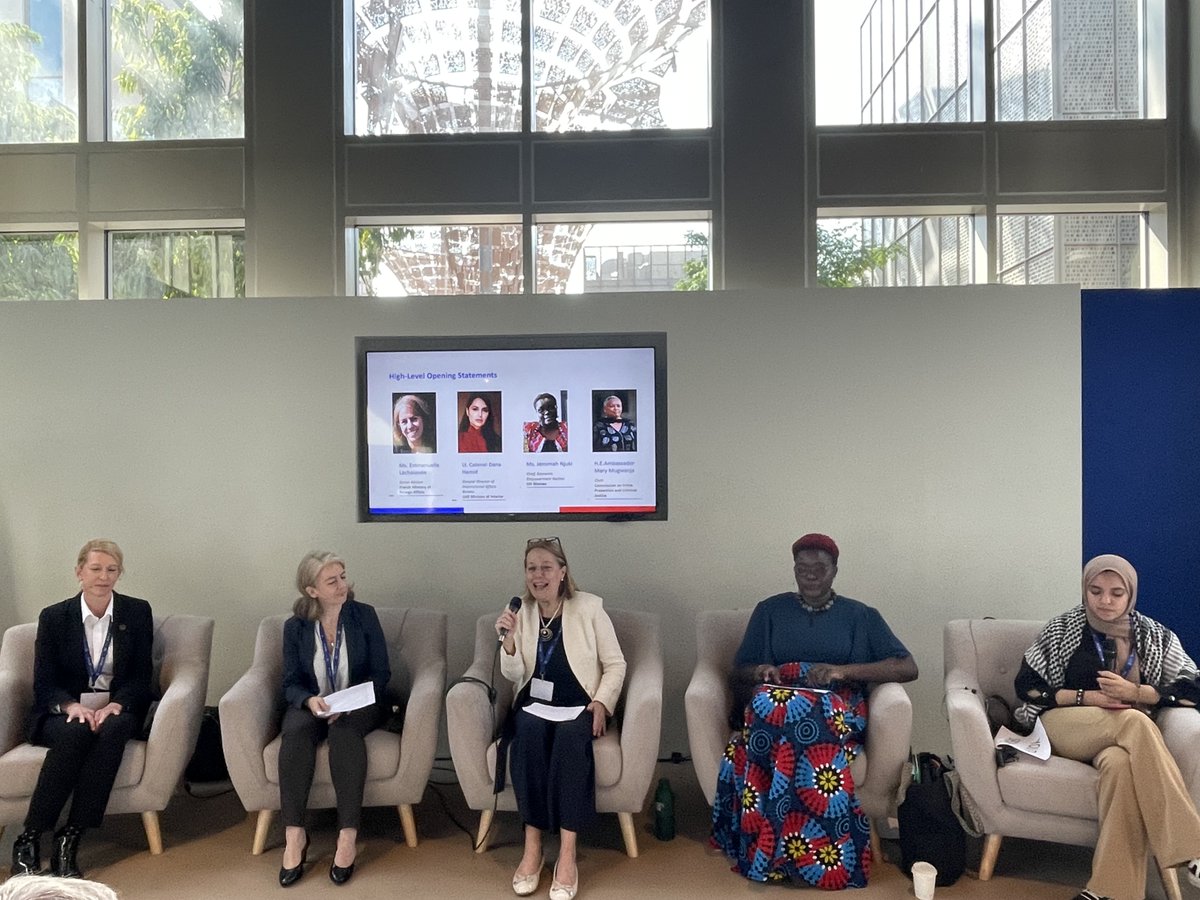 UNODC_CCPCJ's tweet photo. #COP28 side-event kicks off with welcoming remarks from French Deputy Director for the Environment and Climate Ms. Emmanuelle Lachaussee @francediplo_EN, UAE Representative Lt. Colonel Dana Hamid, @UN_Women Economic Empowerment Section Ms. Jemimah Njuki, CCPCJ Chair @MugwanjaMary https://t.co/37IVBOFih9