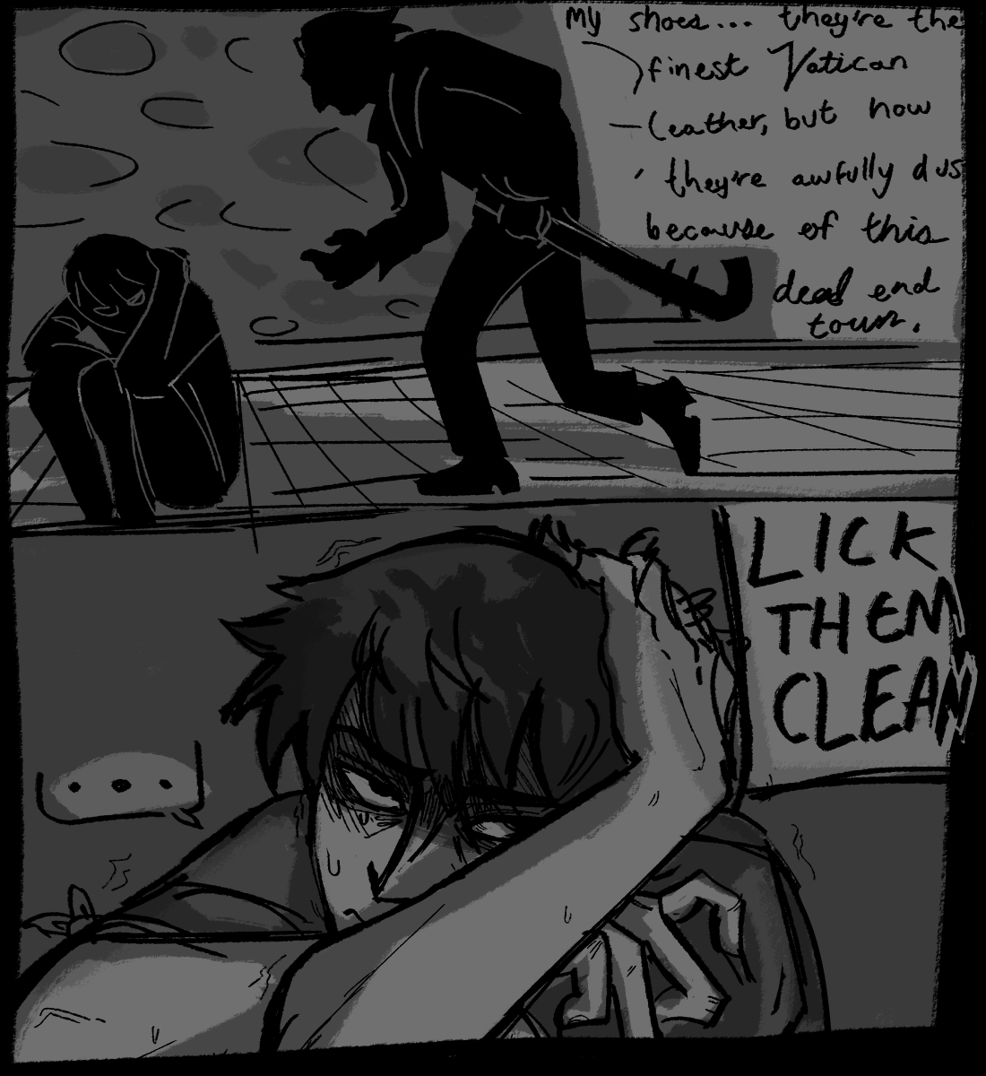 Caligura and Levi's Interaction Comic

🧵1/2

#fearandhungerfanart #FearandHunger #terminaspoilers 