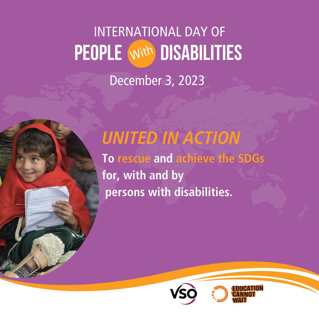 VSO Pakistan (@vsopakistan) on Twitter photo On this #WorldDisabilityDay let's reaffirm our commitment to creating a world that celebrates abilities, empowers every individual, and ensures equal opportunities for all. #disabilityinclusion
<a href="/Taraqee01/">Taraqee Foundation</a> <a href="/itacecorg/">Idara-e-Taleem-o-Aagahi (ITA)</a> <a href="/VSO_Intl/">VSO</a> <a href="/EduCannotWait/">Education Cannot Wait</a> <a href="/FCDOGovUK/">Foreign, Commonwealth & Development Office</a> <a href="/PAGEPakistan/">PAGE Foundation</a> <a href="/prdspk/">Participatory Rural Development Society (PRDS)</a> On this #WorldDisabilityDay let's reaffirm our commitment to creating a world that celebrates abilities, empowers every individual, and ensures equal opportunities for all. #disabilityinclusion
<a href="/Taraqee01/">Taraqee Foundation</a> <a href="/itacecorg/">Idara-e-Taleem-o-Aagahi (ITA)</a> <a href="/VSO_Intl/">VSO</a> <a href="/EduCannotWait/">Education Cannot Wait</a> <a href="/FCDOGovUK/">Foreign, Commonwealth & Development Office</a> <a href="/PAGEPakistan/">PAGE Foundation</a> <a href="/prdspk/">Participatory Rural Development Society (PRDS)</a>