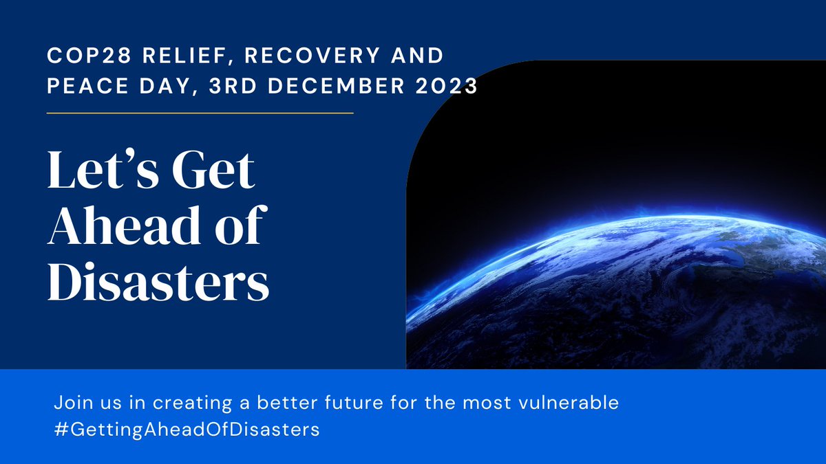JanezLenarcic's tweet photo. With #climatecrisis worsening, #GettingAheadofDisasters is crucial to save lives.

We need more investment into anticipatory action and community resilience 🌍.

#EUatCOP28 just endorsed the Charter on Finance for Better Managing Risks, with key principles for such collaboration. https://t.co/zDRVhHm6Bp