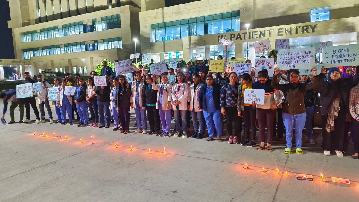 RaviPingoliya's tweet photo. Day 8
Join us in the fight for justice!We're standing up for our legal rights through a peaceful protest at AlIMS Bathinda. @mansukhmandviya
@MoHFW_INDIA @PMOIndia @harish_kajla
@ptcnews @propunjabtv
@News18Punjab @bbcnewspunjabi
#LegalRightsprotest #justiceforaiimsbtinurses https://t.co/C9gGGNkN7v