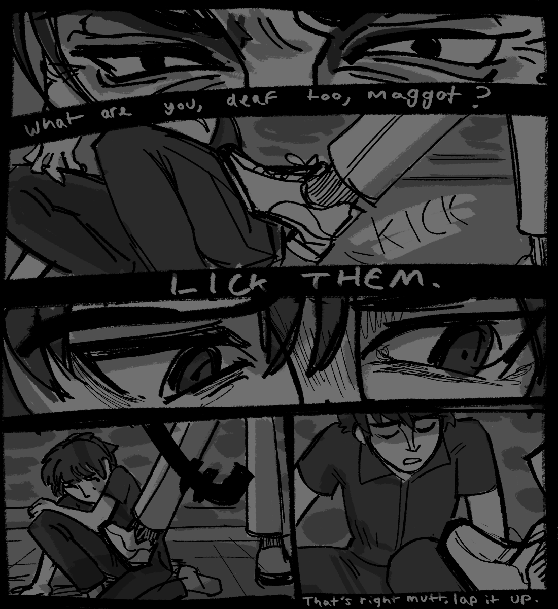 THEY LET LEVI WIN ONCE before getting lead-piped </3  🧵2/2  #FearandHunger #fearandhungerfanart #Termina #Terminaspoilers