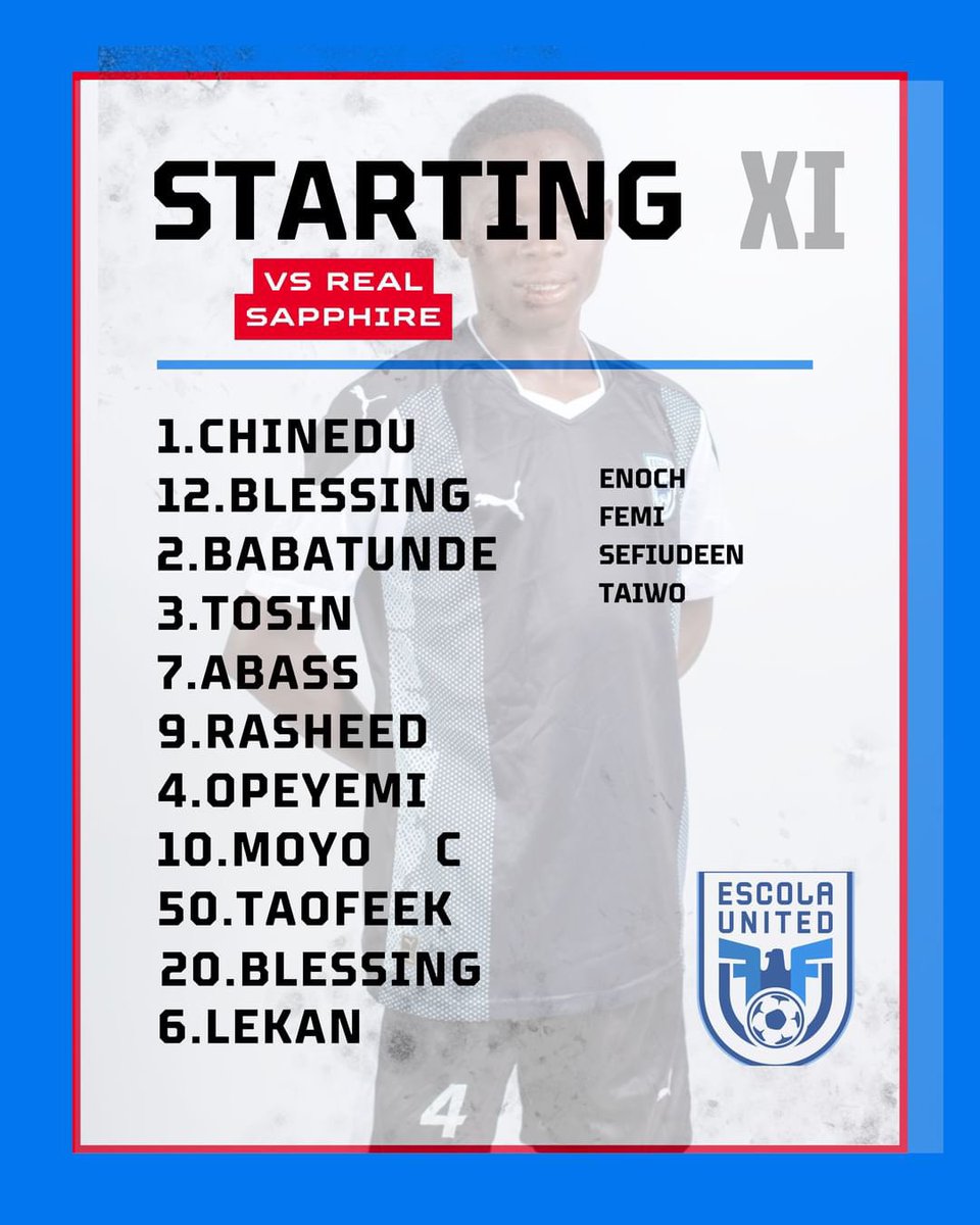 EscolaUnitedFA's tweet photo. Your Scholars vs @RealSapphireFC today.
#wearethescholars
#TCCLeague24
#RESESC https://t.co/LVmlau4rY0