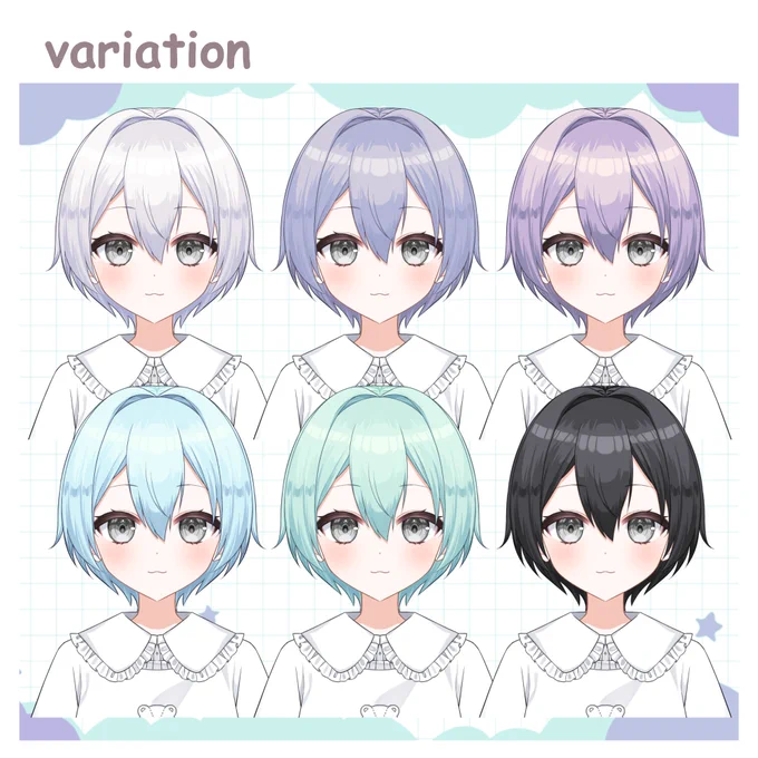 『くまみみの女の子』の追加テクスチャ2を販売しました!  新たに追加したテクスチャで儚げな色合いもお楽しみいただけますnizima▷▷汎用モデル #Live2D 