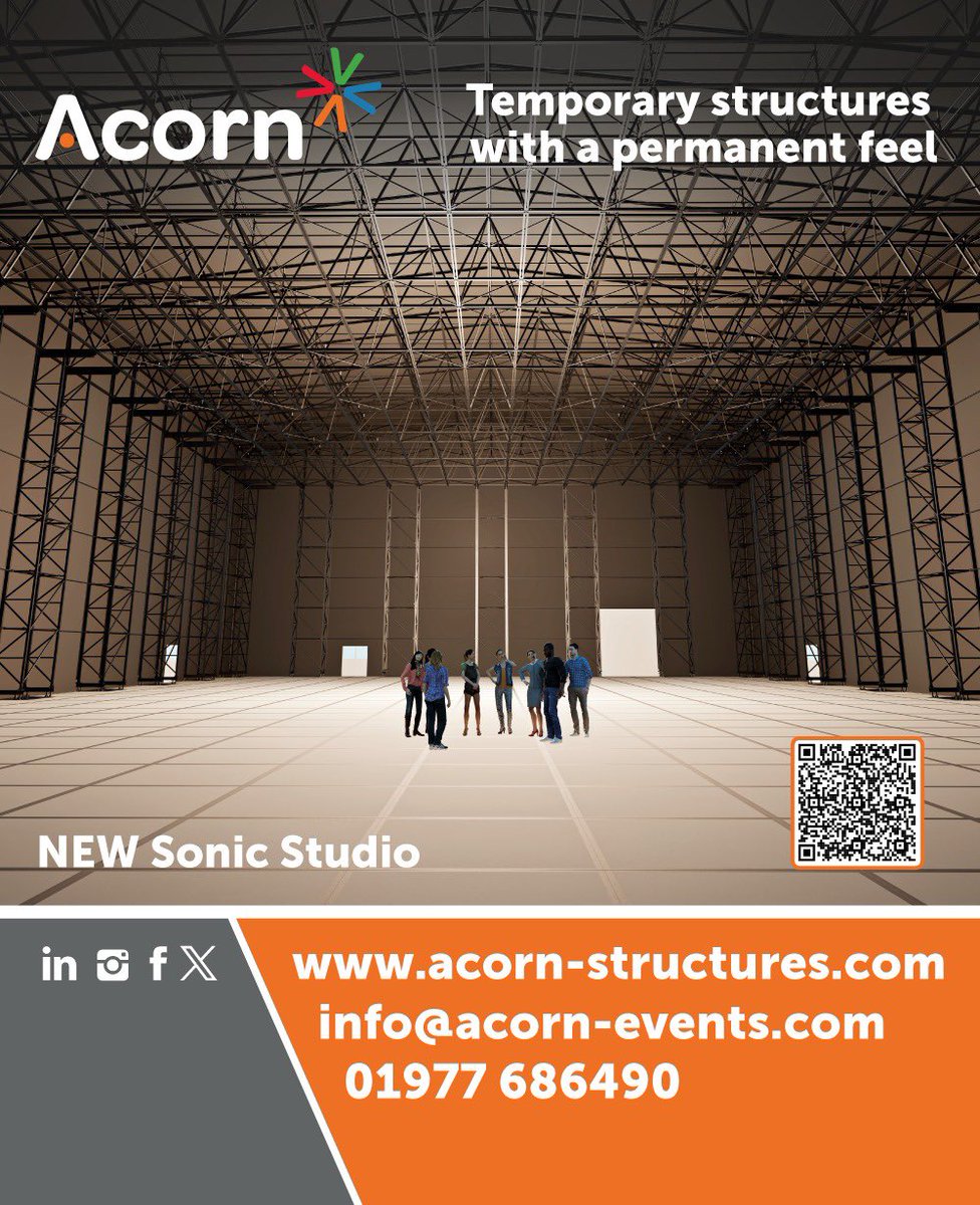 Are you coming to @tlgfocus this Tuesday 5th or Wednesday 6th December ? Visit Acorn Structures on Stand N19. Find out more about our new Sonic Studio & other demountable structures we can build for the Film, TV & Theatre industry. ⬇️ Look out for this image on our Stand.