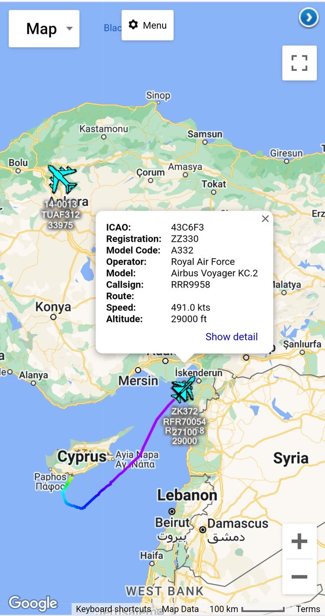 scan_sky's tweet photo. #RAF Assets Heading Out On An #OpShader Tasking.
#RAF 🇬🇧 - Airbus Voyager KC2 - #ZZ330 - #RRR9958
Support Flight For #RAF Typhoons Including -
#ZK372 - #RFR70054 https://t.co/o3mn1wqKLM