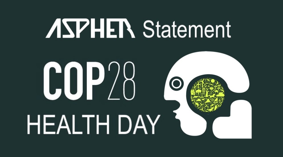 I cambiamenti climatici hanno effetti sulla salute. Per questo #COP28 ha dedicato una giornata al tema Climate Change &amp; Health. <a href="/ASPHERoffice/">ASPHER</a> ha diffuso uno 'Statement' in 7 punti, che sollecita tempestive azioni di prevenzione, preparedness e formazione. aspher.org/news,111.html