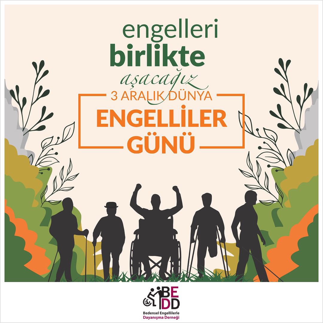 beddtr's tweet image. 3 Aralık Dünya Engelliler Günü.

Engelli insan yoktur, engel oluşturan inanışlar bizleri engelli kılar. Birlikte bu engelleri kaldıracağız.

#beddtr #3aralık #3aralıkdünyaengellilergünü 
#engellerikaldır
#engelsizyaşam