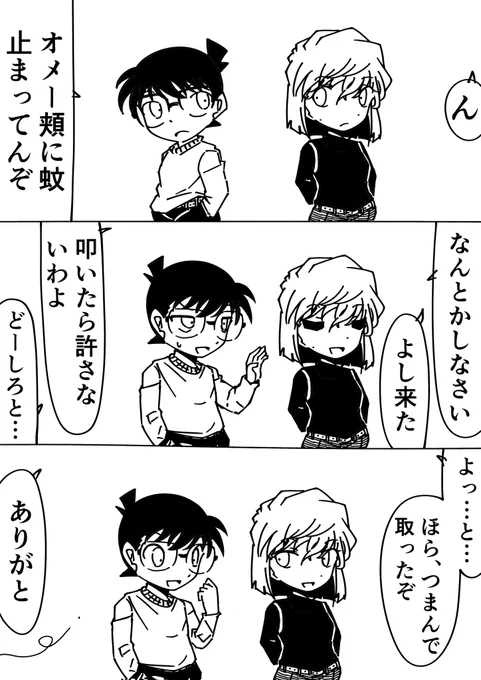コナン「あーあ、刺された跡出来ちまったじゃねーか」
灰原哀「不運だったわね」
#名探偵コナン 