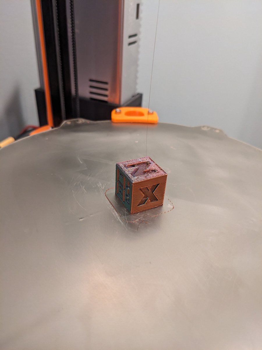 VectorRoll's tweet photo. I finally got this @BigTreeTech #Pad7 working a #3DPrinter. KosselMini - BTT SKR v1.3
Lots of trial &amp; errors but it's working.
The printer.cfg is bare so it's not taking full advantage of #Klipper.
Definitely needs lots of calibration but it's a good spot to end for the night🤘😴 https://t.co/P9DwQ5TIj2