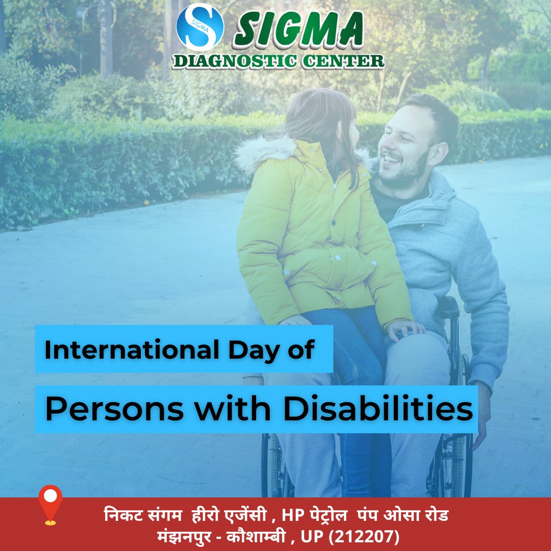 🏥 Sigma Diagnostic Center

🌍Today is International Day of Persons with Disabilities.

🎗️ It's a global celebration aiming to promote the rights and well-being of individuals with disabilities. ♿️

#sigmadiagnostic #EqualOpportunities #StandForRights