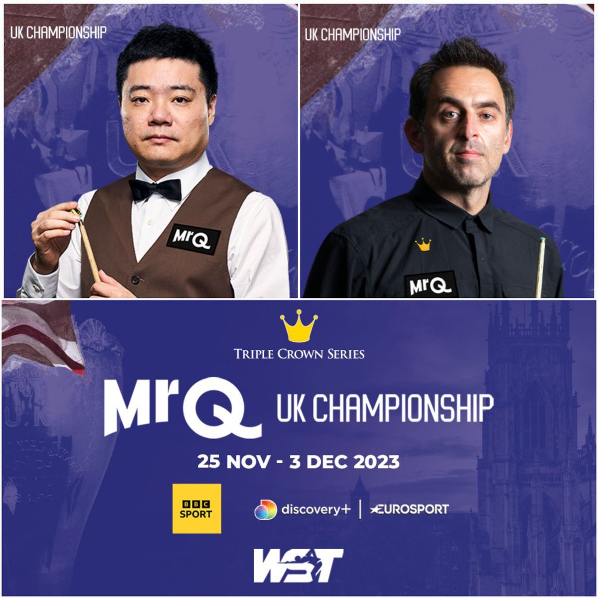 MrQ UK CHAMPIONSHIP 2023 🇬🇧 
Semifinals

The three-time UK Champion 🐉 meets the seven-time UK Champion🚀 in the Final.

Ronnie O’Sullivan 🏴󠁧󠁢󠁥󠁮󠁧󠁿 6-2 Hossein Vafaei 🇮🇷
Ding Junhui 🇨🇳 6-4 Judd Trump 🏴󠁧󠁢󠁥󠁮󠁧󠁿

#UKChampionship | @MrQBingo