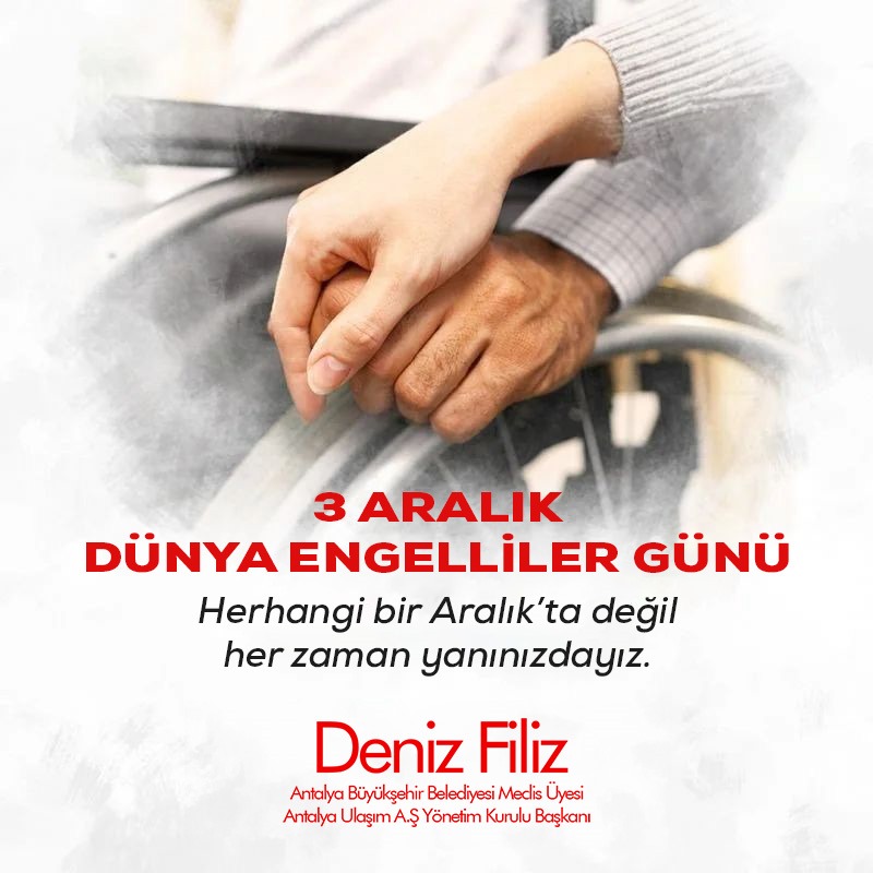 Herhangi bir Aralık'ta değil her zaman yanınızdayız.
3 Aralık #DünyaEngelliler Günü