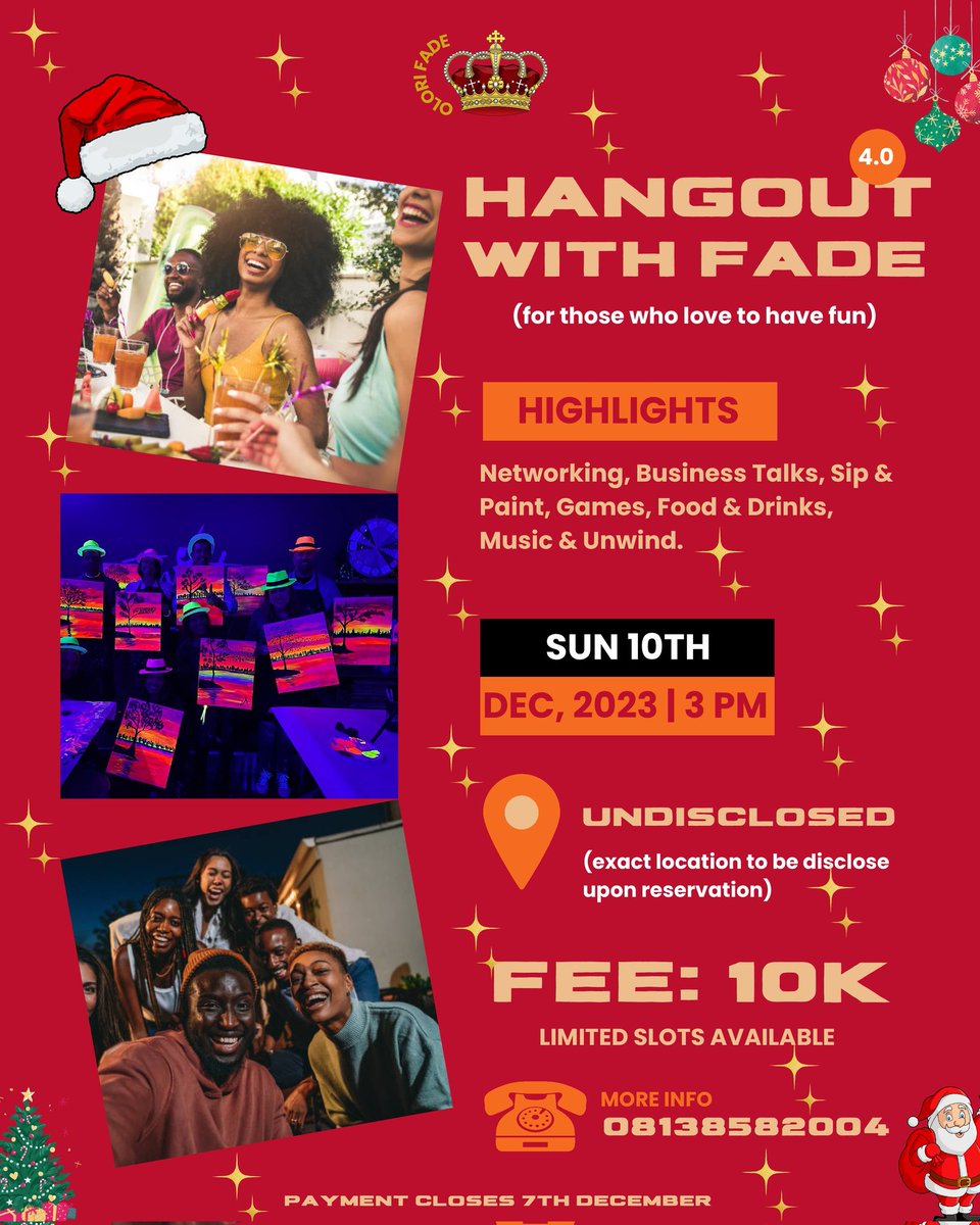 Good morning Akure tweeter community! It's official 8days to HANGOUT WITH FADE and you don't have plan to attend yet😱 Later now you will be saying Akure is boring 😏I promise you premium fun that day💯🥂 Grab your ticket now 👍
<a href="/_akurehowfar/">AkureHowFar</a> <a href="/Akureevents/">Akure Events 📍</a> <a href="/iam_moyosawyer/">MO'SHOT IT📸</a> Help RT