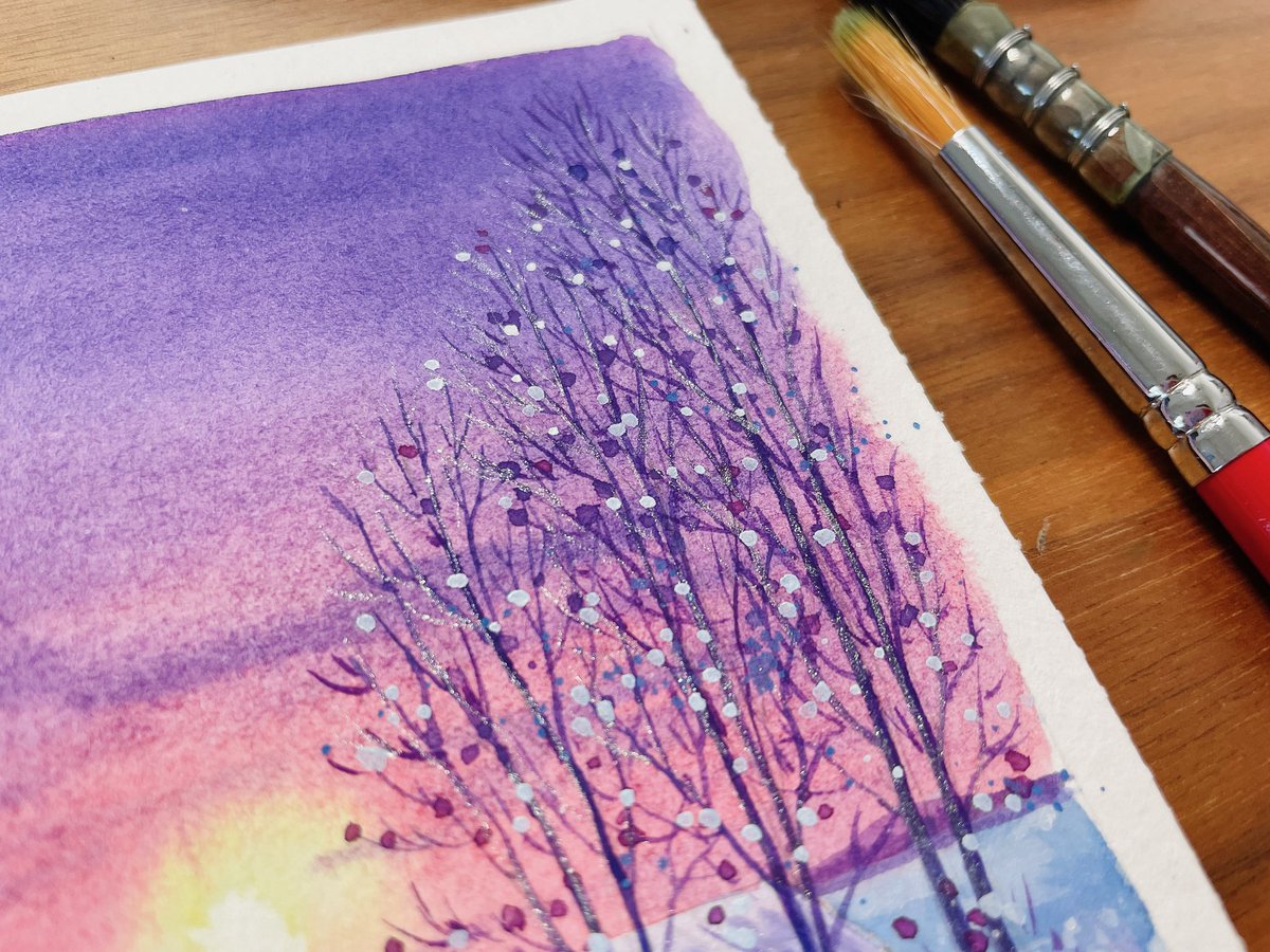 Mitty_lu220's tweet photo. 🎄圣诞水彩风景watercolorpainting #水彩 #风景画 #watercolor #gouache #illustrationart #artwork #landscapepainting #paingting #水彩风景 https://t.co/e8BI9Lgx0D