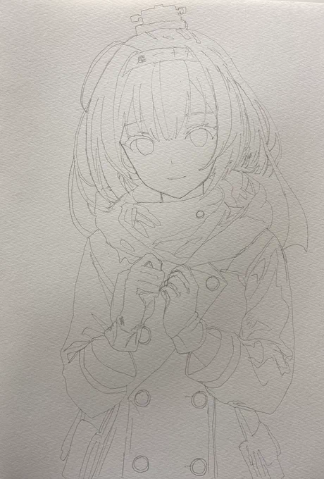秋月さんの途中絵です。 今回の絵の場面は逆光で、また黒系の色が多く描き分けのため、普段使いのHBのシャーペンの他、2Bと Hの鉛筆を使うなど工夫してみました! 今回の元絵はvilkisさんのAIイラストで、許可を頂き描かせて頂きました!😊✨ 今回も沢山のいいね等、本当にありがとうございます‼️☺️✨