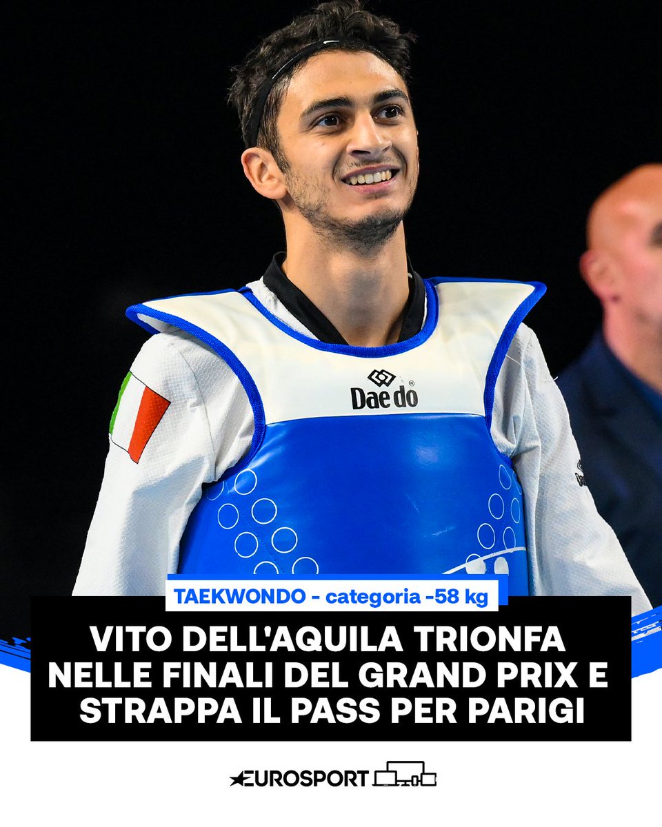 Vito Dell'Aquila difenderà l'oro a Parigi 2024 🥋🛡️🥇

#HomeOfTheOlympics | #Paris2024 | #taekwondo | #itatkd | #Manchester2023