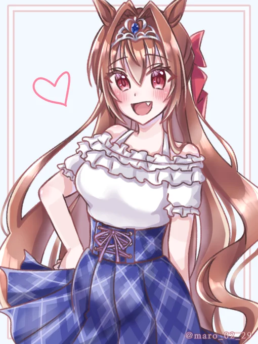 私服ハーフアップダスカ  #ウマ娘 #ダイワスカーレット #イラスト
