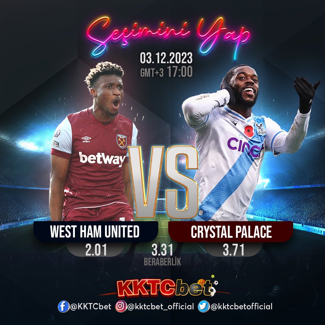 Seçimini Yap! West Ham United - Crystal Palace - Favorin Kim ? #gameday #game #soccergame #kazan #followus #futbol #soccerlife #soccertime #soccer #maç #favorite #mac #win #footballgame #followforfollowback #PremierLeague #westhamunitedfc #crystalpalace