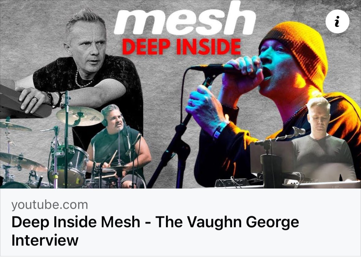 Join us and @VaughnGeorgeV live in the chatroom for this Video Premiere starting at 6pm UK time today 3rd Dec 2023. youtu.be/97qzQQwfo1k #meshtheband #vaughngeorge #electronicmusic #bandinterview #deepinside @MeshRich @drummaniac72