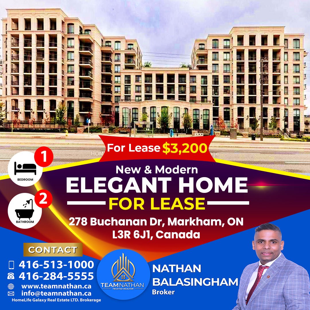 TheTeamnathan's tweet photo. 📌📎Searching for a Modern New home for lease?💥
Don't miss this opportunity to make this new unit yours!
👉More Info, 
Nathan Balasingam, Broker
Direct: (416) 513-1000
info@teamnathan.ca
#realtor #ontario #investinrealestate #canada #NathanBalasinghamRealtor #HomeLifeGalaxy https://t.co/8IFOvQpSE7
