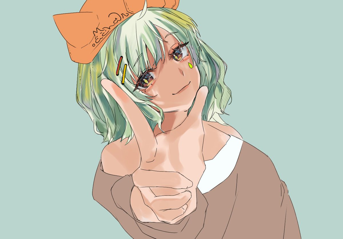 Machanchuu's tweet photo. — My friend says my art would taste like a choco mint, so here it is. 
•
"Greetings ! My name is Ma, but you can call me Ma-chan ehe~"
•
I'm a little bit lazy to finish this ☠️ https://t.co/3wyg74eo0d