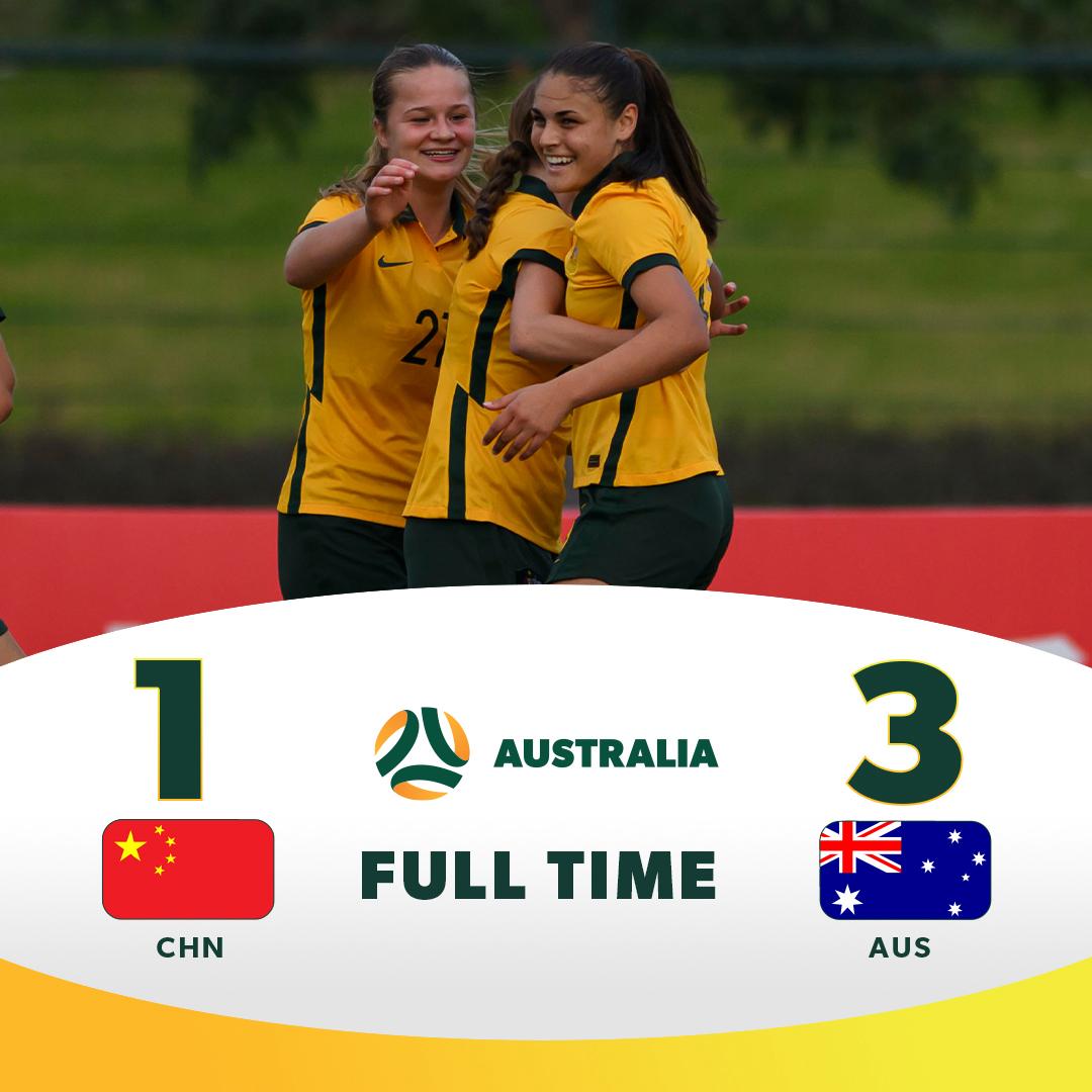 FULL TIME | The CommBank Young Matildas kick off their two-match series in China with a 3-1 victory. ⚽️ Daniela Galic 10' Sasha Grove 66' Ella O'Grady 68' #GoAustralia