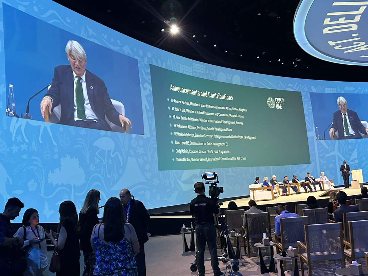 KIGSConsulting's tweet photo. H.E. Andrew Mitchel, Minister of State for Development and Africa, United Kingdom, gives his remarks at #COP28 https://t.co/5owiXZhVvI