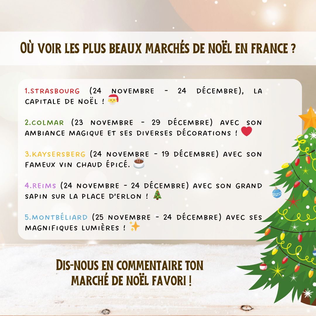 [ CALENDRIER DE L'AVENT JOUR 3 ] 🎄

La saison des marchés de Noël est déclarée ouverte ! ❄️

Décorations, vins chauds, cadeaux, photos avec le père-Noël, dégustations... Il y en a pour tous les goûts. 🍭

Et vous, quel est votre marché préféré ? 🙂

#noel #marché #vinchaud