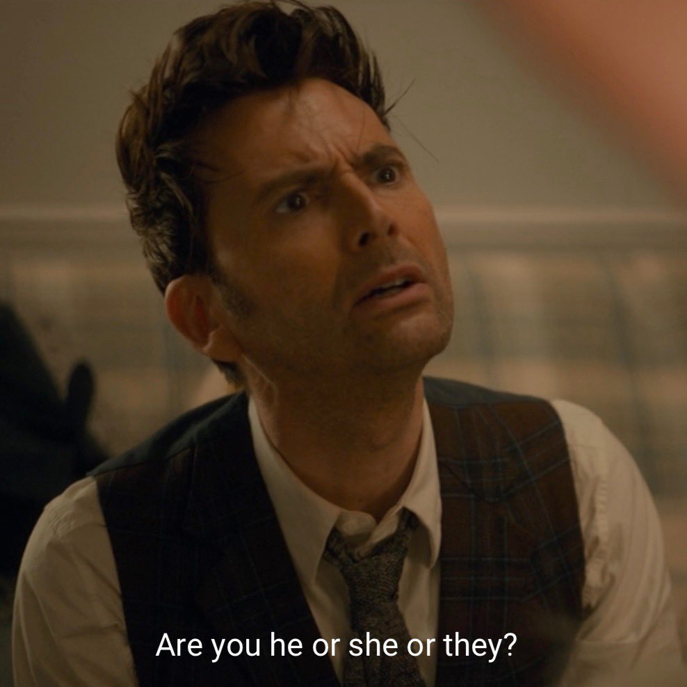 1941crowley's tweet photo. david tennant said “if i’m only in 3 episodes then i might as well make them the gayest three episodes ever” https://t.co/mLITXsMJNf