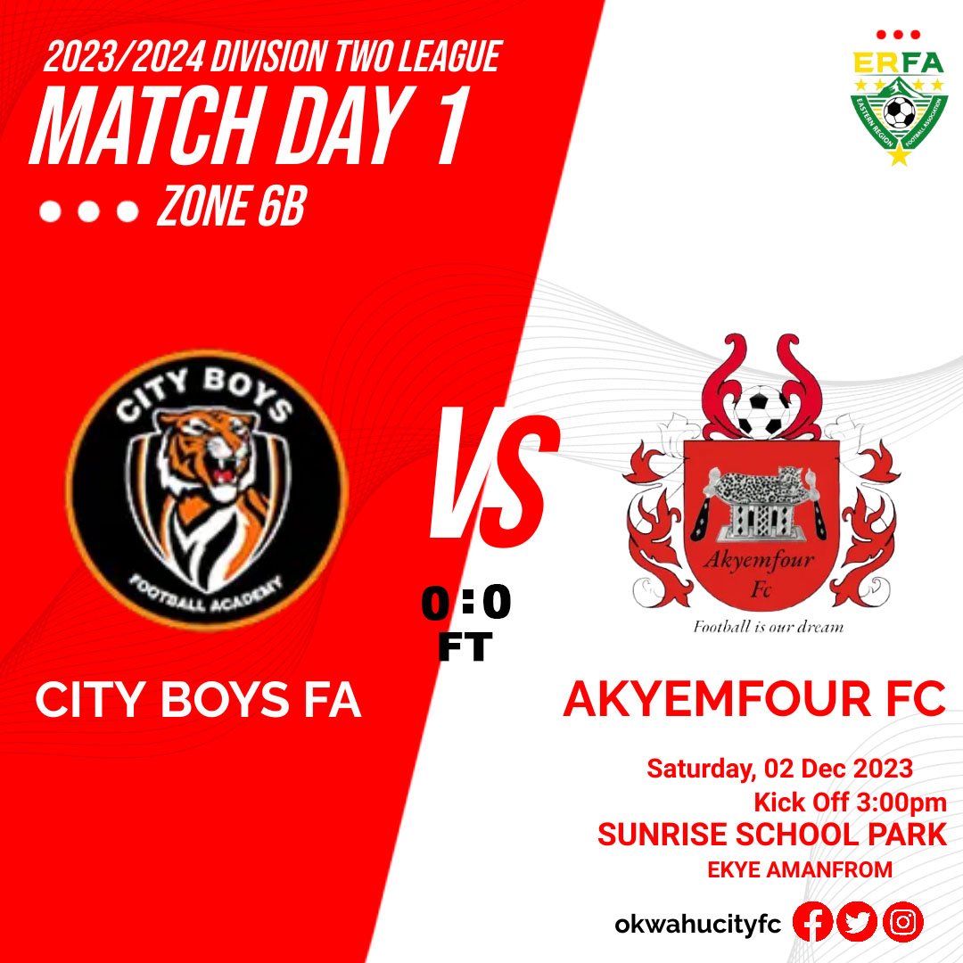 OkwahuCity's tweet photo. It was a draw game yesterday at the end of 90 mins
We will work hard to put a smile on our supporter's face 
#CityBoysFa 
#WeMakeItHappen https://t.co/WrSUyXVxRx