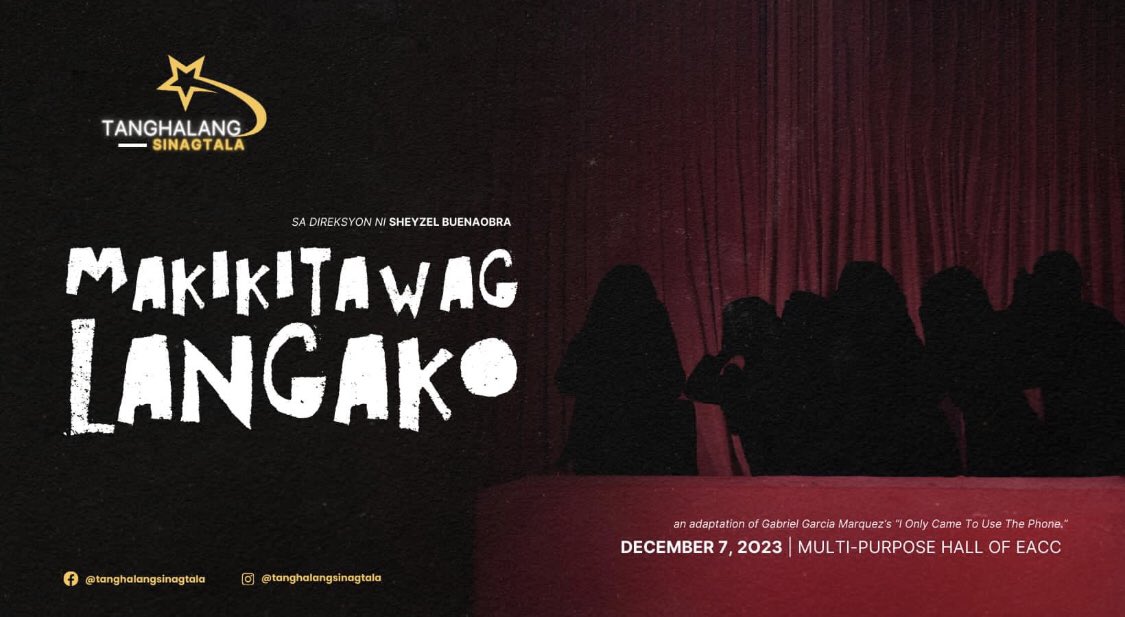 Tdoseofreality's tweet photo. 📌 Don’t miss the chance to witness an incredible adaptation of Gabriel Garcia Marquez’s short story “I Only Came To Use The Phone” directed by Sheyzel Buenaobra. 🎭
🎟️ December 7, 2023, 7:00 P.M at EAC-C Multi-purpose Hall.
#MakikitawagLangAko #theater #ABCM https://t.co/8dCOuYemr5